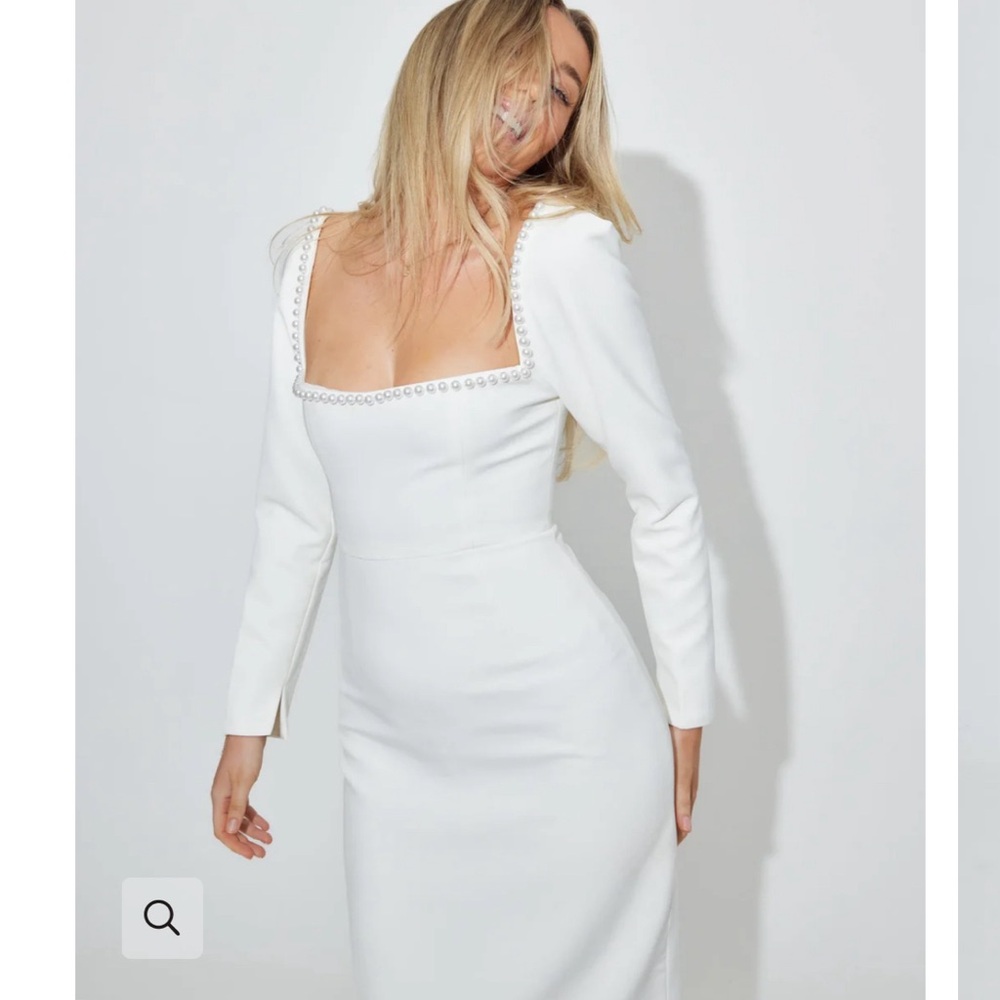 The Ultimate Muse Midi Pearl Dress | White